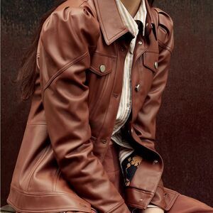 NWT Anthropologie Faux Leather Corset Jacket